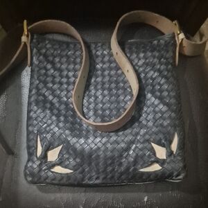 Bottega Veneta Black Woven Shoulder Bag